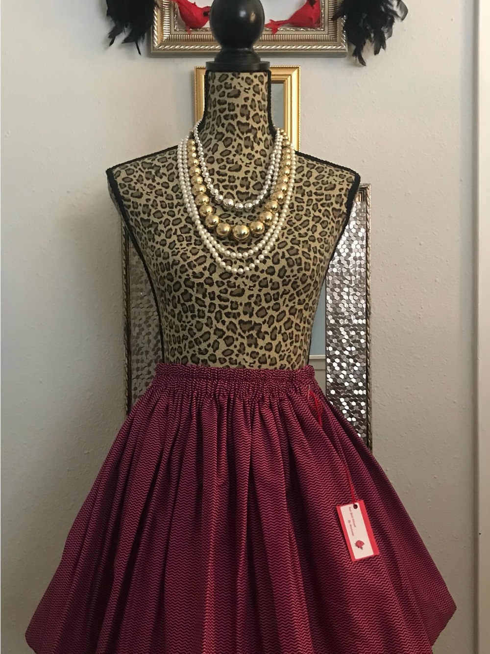 Full Circle Burgundy Chevron Skirt